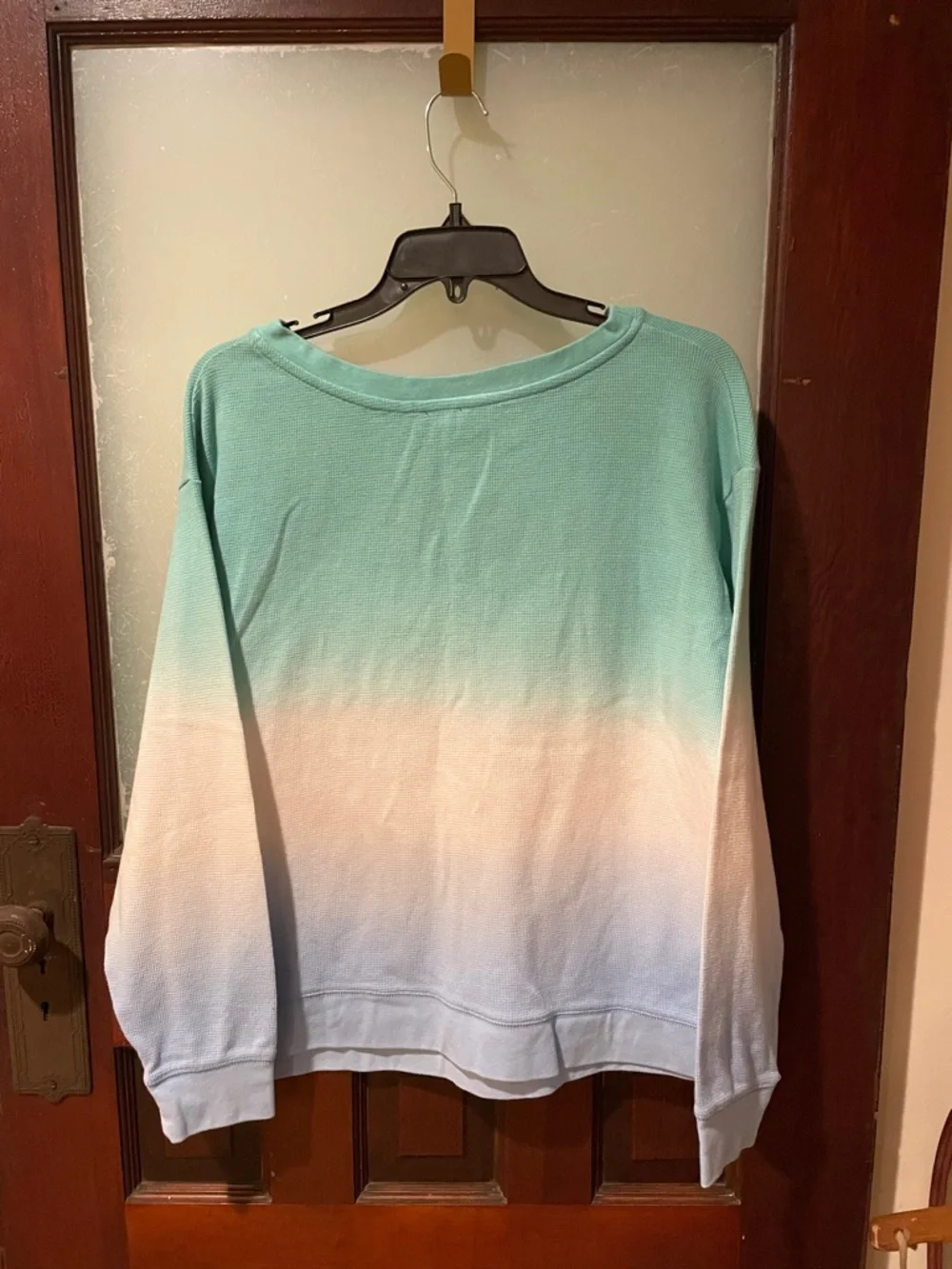 Splendid Ombre Mint to Sky Blue Crewneck Sweatshirt - Picture 3 of 3